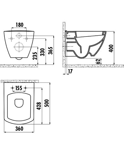 Унитаз биде Creavit Trend TP326-00CB00E-0000 подвесной Белый без сиденья