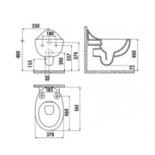 Унитаз биде Creavit Foglia FG321-00CB00E-0000 подвесной Белый без сиденья