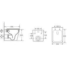 Унитаз CeramaLux 5171 подвесной с сиденьем Микролифт