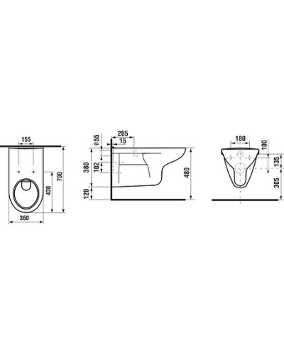 Унитаз Jika Deep by Jika 8.2064.2.000.000.1 подвесной без сиденья