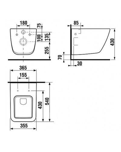 Унитаз Jika Pure 8.2042.3.000.000.1 подвесной без сиденья