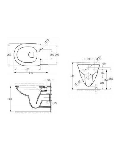 Унитаз Roca Debba Round Rimless 346998000 подвесной без сиденья