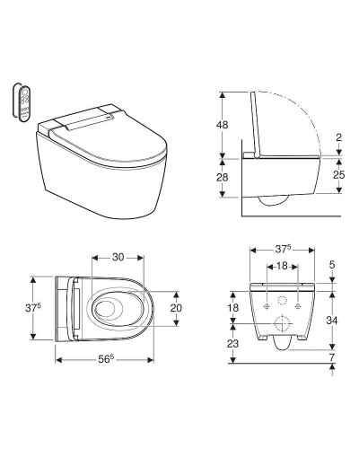 Унитаз биде Geberit AquaClean Sela 146.224.21.1 Белый с сиденьем Микролифт