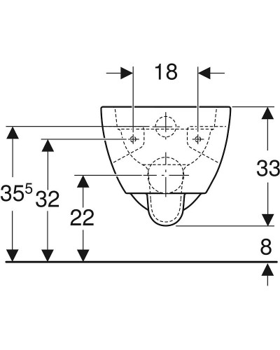 Унитаз Geberit Renova 203070000 подвесной без сиденья