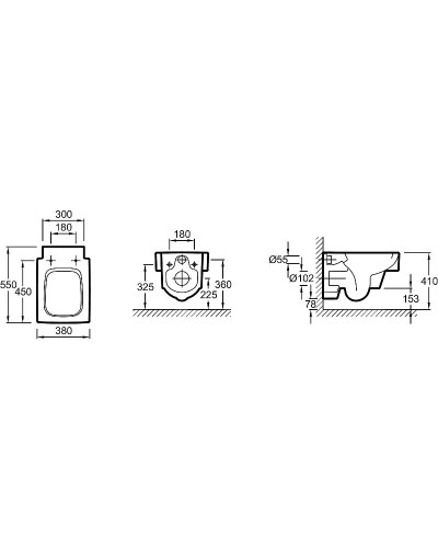 Унитаз Jacob Delafon Terrace EDA102-00 подвесной без сиденья