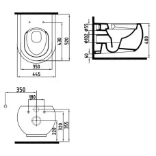 Подвесной безободковый унитаз с сиденьем микролифт Bien Flash FLKA052N1VP0W3000