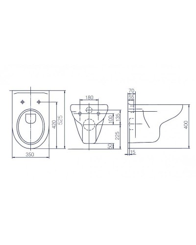 Унитаз Rosa Элеганс Люкс Вн УнБ32 4620008195438 подвесной Белый с сиденьем Микролифт