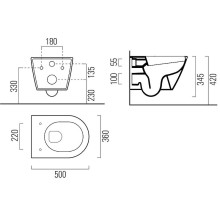 Унитаз GSI Kube X 50/F 941611 подвесной без сиденья