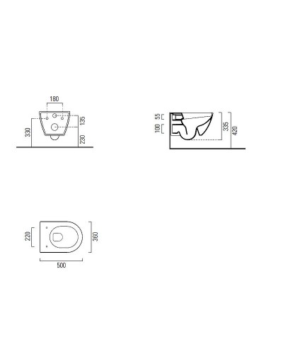 Унитаз GSI Pura 881611 подвесной без сиденья