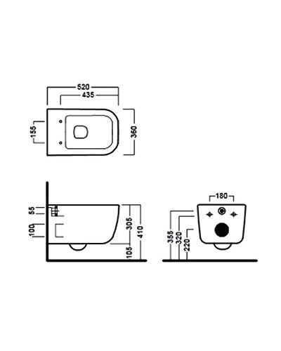 Унитаз Hatria Bianca Y3AK01 подвесной без сиденья