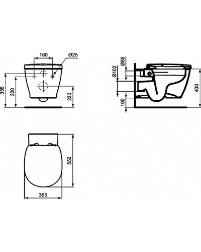 Унитаз Ideal Standard Connect Rimless E814901 подвесной без сиденья