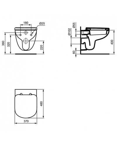 Унитаз Ideal Standard Tempo T328801 подвесной без сиденья