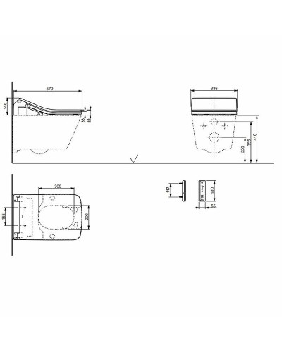 Унитаз Toto RX CW522EY подвесной без сиденья