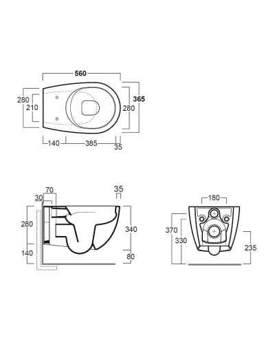Унитаз Simas Vignoni VI18bi matt подвесной Белый матовый без сиденья