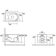 Унитаз Kerasan Nolita 531489 подвесной Ferro matt без сиденья