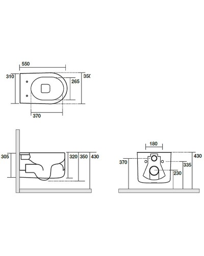 Унитаз Kerasan Nolita 531489 подвесной Ferro matt без сиденья