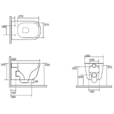 Унитаз Kerasan Tribeca 511431 подвесной Черный матовый без сиденья