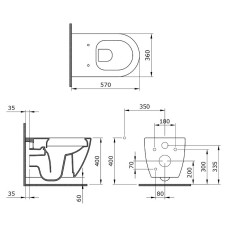 Унитаз Bocchi Venezia 1295-005-0129 подвесной Черный глянцевый без сиденья
