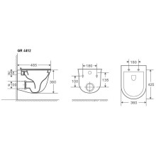 Унитаз Grossman GR-4412BMS подвесной Черный матовый с сиденьем Микролифт