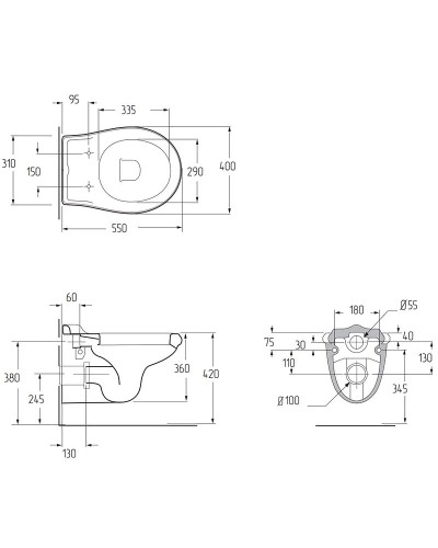 Унитаз Migliore Impero 20796 подвесной без сиденья