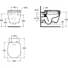 Унитаз биде Ideal Standard Connect E781901 подвесной без сиденья