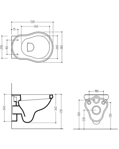 Унитаз Migliore Bella 20619 подвесной без сиденья