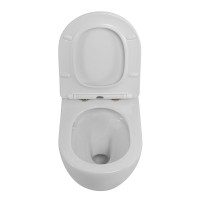 Унитаз подвесной безободковый со смывом Торнадо с сиденьем дюропласт soft close CEZARES STREAM CZR-2426-TH-TOR/SC