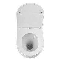 Унитаз подвесной безободковый смыв TORNADO с сиденьем BelBagno SFERA-TOR BB046CH-TOR/BB870SC
