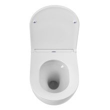 Унитаз подвесной безободковый смыв TORNADO с сиденьем BelBagno SFERA-TOR BB046CH-TOR/BB870SC