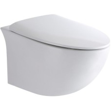 Унитаз CeramaLux 2297 подвесной Белый глянцевый с сиденьем Микролифт