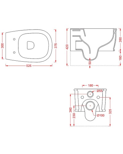 Унитаз Artceram Atelier ATV001 41 00 подвесной Matera без сиденья