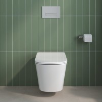 Унитаз подвесной безободковый с сиденьем BelBagno DUE 2.0 BB7107CHR/SC