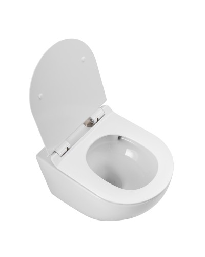 Унитаз подвесной безободковый смыв TORNADO с сиденьем BelBagno SFERA-TOR BB046CH-TOR/BB2111SC