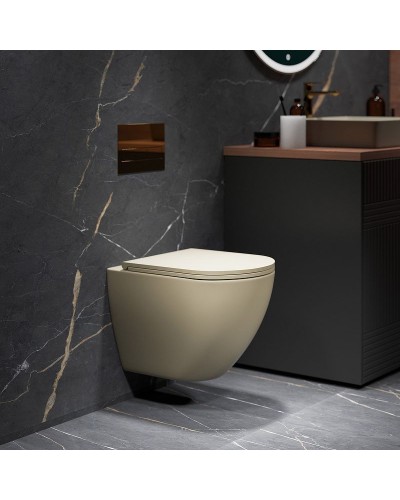 Унитаз Grossman GR-4455BEMS подвесной Бежевый матовый с сиденьем Микролифт