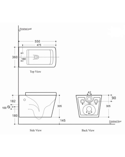 Унитаз Aquanet Tavr-W BW Rimless 287011 подвесной с сиденьем Микролифт