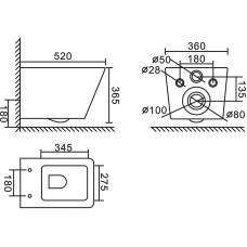 Унитаз BelBagno Ardente-C BB3202CHR-MB подвесной без сиденья