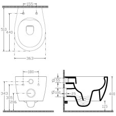 Унитаз Allen Brau Fantasy 4.11004.MT подвесной Мятный без сиденья