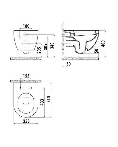Унитаз Creavit Free FE322-11MB00E-0000 подвесной Белый матовый без сиденья