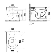 Унитаз биде Creavit Free FE320-00MB00E-0000 подвесной Белый матовый без сиденья