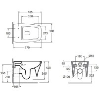 Унитаз Azzurra Hera HEVKSPE00000BI подвесной без сиденья