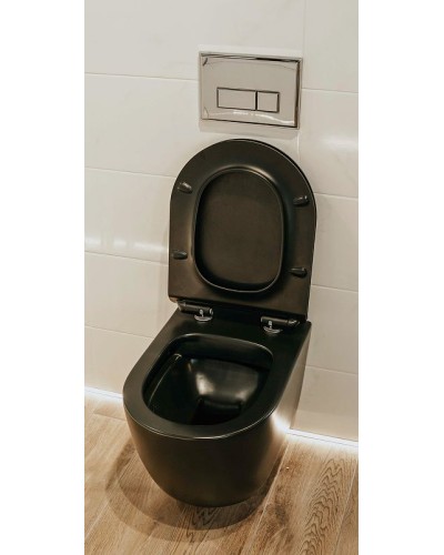 Унитаз Creto Logan L1 1001-002-L1BLMAT подвесной Черный матовый с сиденьем Микролифт