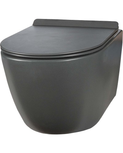 Унитаз Creto Logan L1 1001-003-L1GMAT подвесной Серый матовый с сиденьем Микролифт