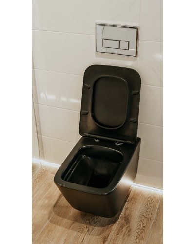 Унитаз Creto Logan L2 1002-002-L2BLMAT подвесной Черный матовый с сиденьем Микролифт