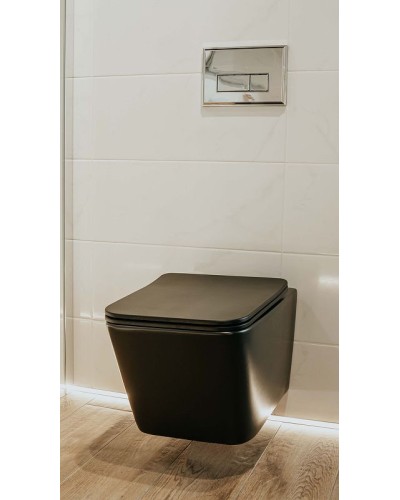Унитаз Creto Logan L2 1002-002-L2BLMAT подвесной Черный матовый с сиденьем Микролифт