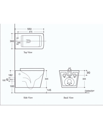 Унитаз Creto Logan L2 1002-002-L2BLMAT подвесной Черный матовый с сиденьем Микролифт