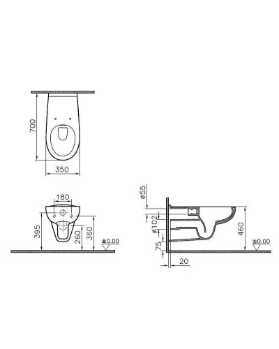 Унитаз Vitra Conforma 5810B003-6234 подвесной с сиденьем Микролифт