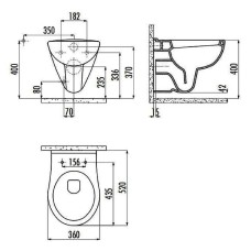 Унитаз Creavit Yedigoller YG320.00100 подвесной Белый без сиденья