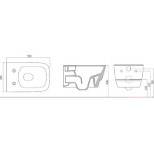 Унитаз биде Boheme Bello 971-2-W подвесной Белый глянец без сиденья