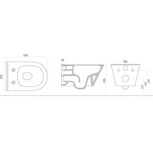 Унитаз Boheme Bello 971-W подвесной Белый глянец без сиденья