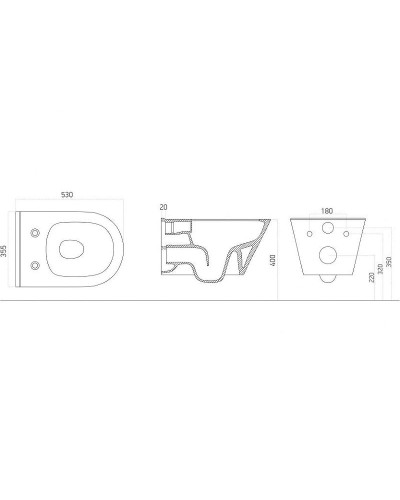 Унитаз Boheme Bello 971-W подвесной Белый глянец без сиденья